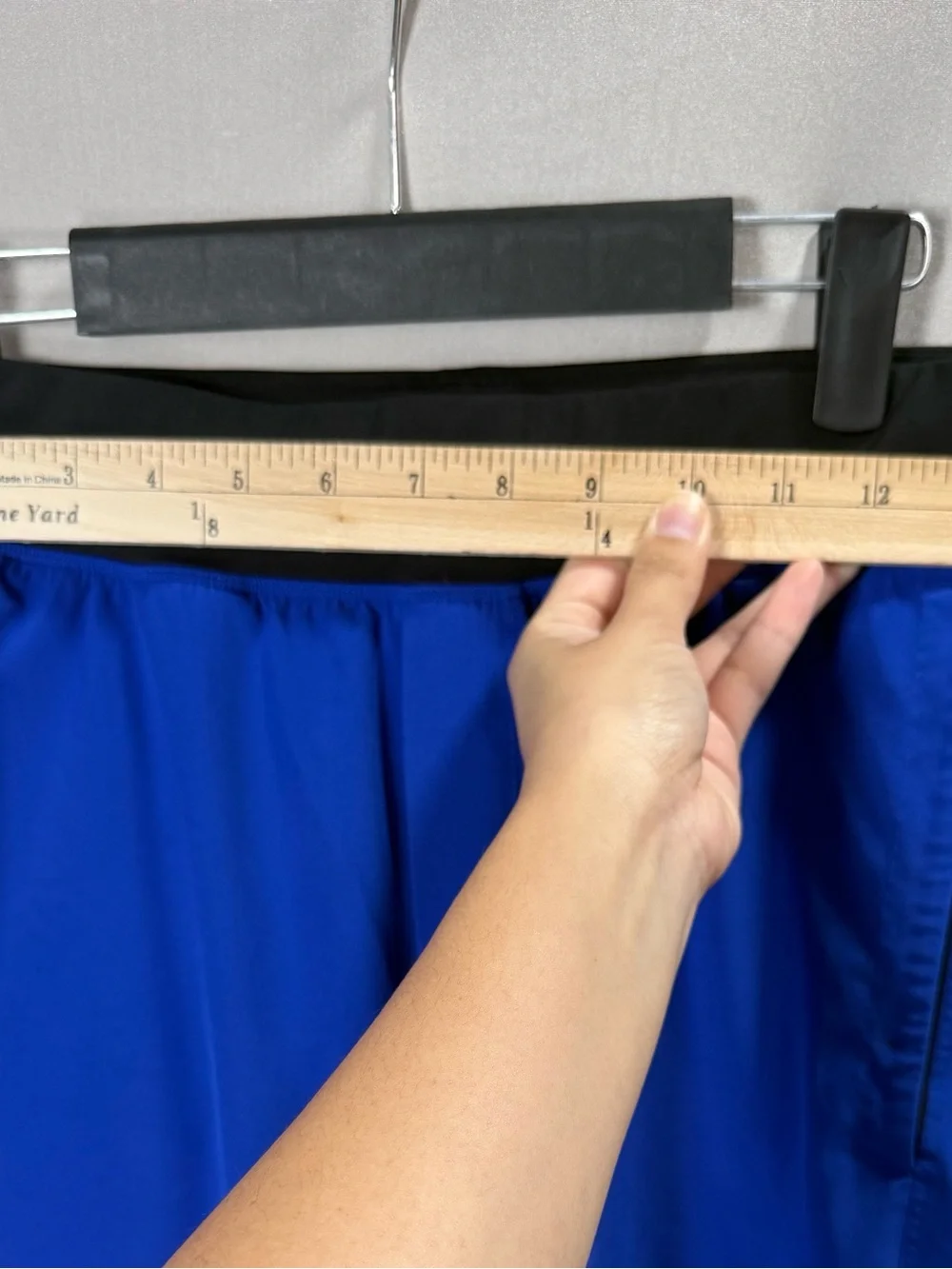 Lululemon Blue Black Running Athletic Shorts Zip Pocket Drawstring‎ Size XL